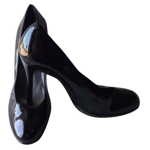Stuart Weitzman Shoes - Stuart Weitzman Black Patent Leather Platform Stiletto Heel Slip On Pump 7.5
